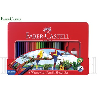 【筆較便宜】德國 Faber-Castell輝柏 48色水性色鉛筆 (鐵盒裝附水彩筆)115939