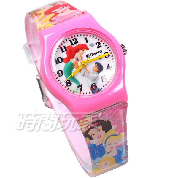 Disney 迪士尼 日本機芯 華特 小美人魚 童話公主 卡通手錶 粉紅 D小美人魚小P5【時間玩家】