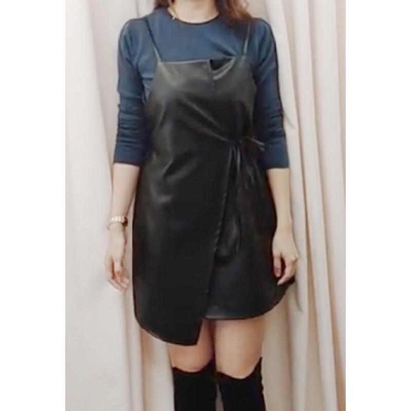 特價 韓國歐尼流行皮裙內搭兩件式 現貨新品