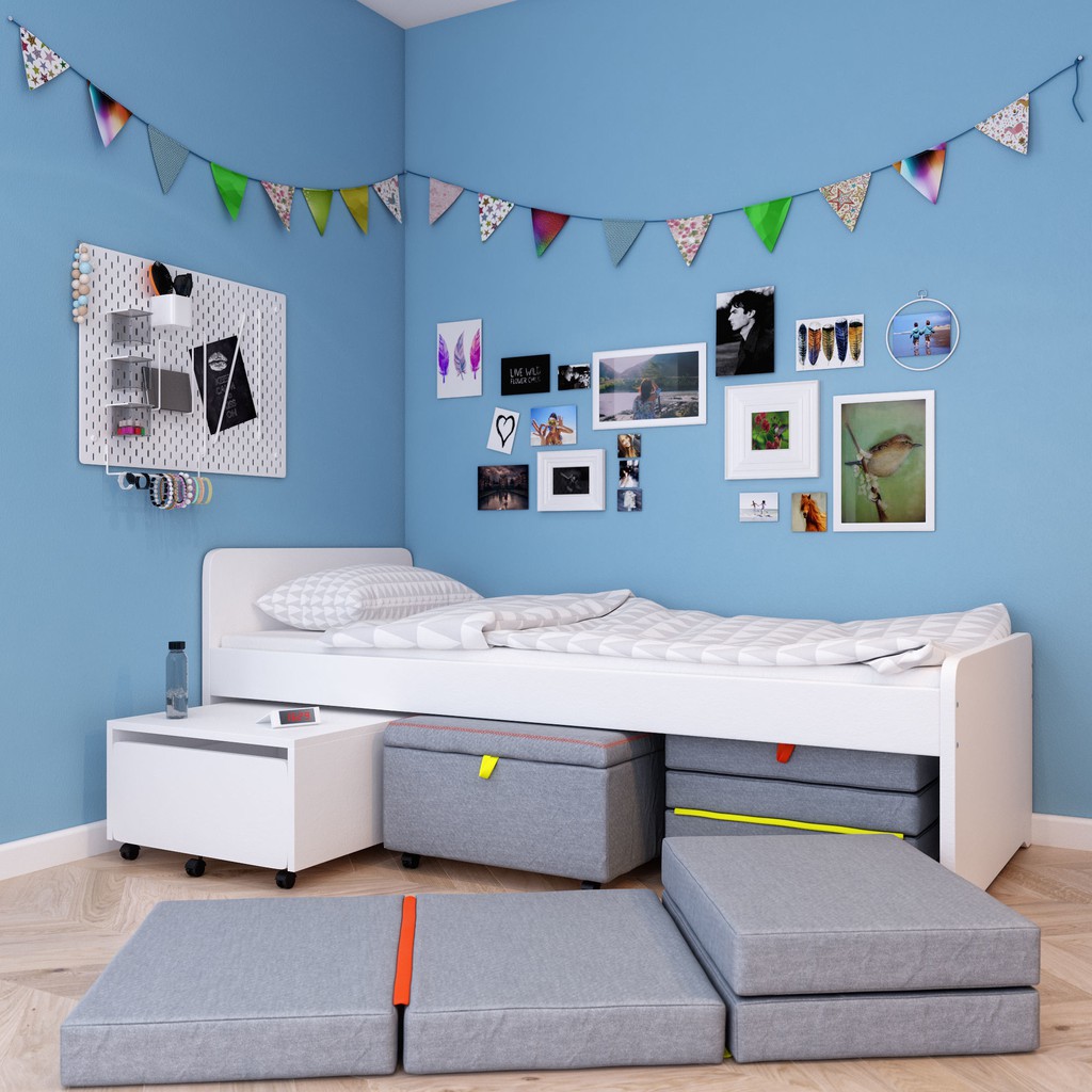 北歐工業LOFT風格經典IKEA宜家SLÄKT單人床框床架+luröy床底板條/白色/二手九成新/特$2580