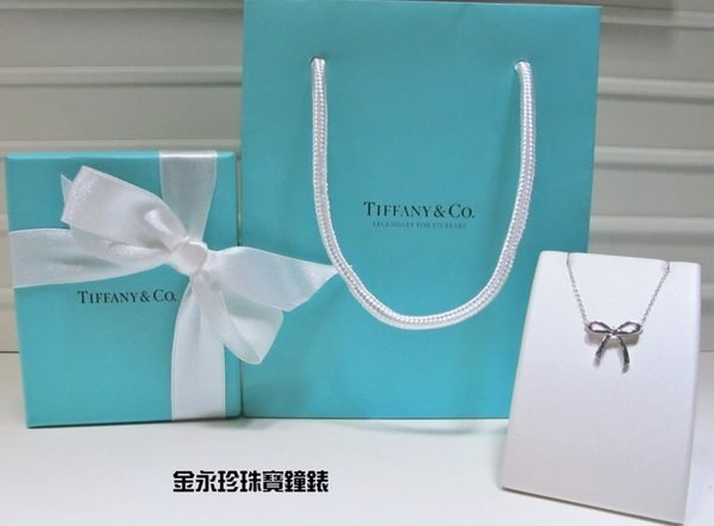 金永珍珠寶鐘錶*Tiffany &amp; Co Tiffany 原廠真品 經典項鍊 蝴蝶結經典項鍊  情人節 生日禮物*