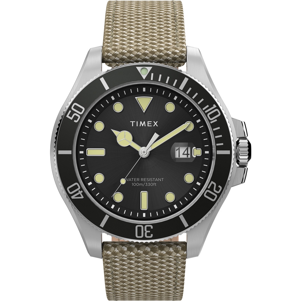 【TIMEX】天美時 風格系列 紳士手錶 (黑x卡其TXTW2U81800)