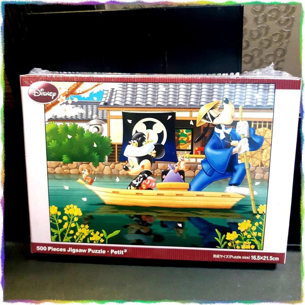日本帶回現貨全新未拆封-迪士尼米妮高飛奇奇蒂蒂和服划船-幸福的旅行-500片拼圖