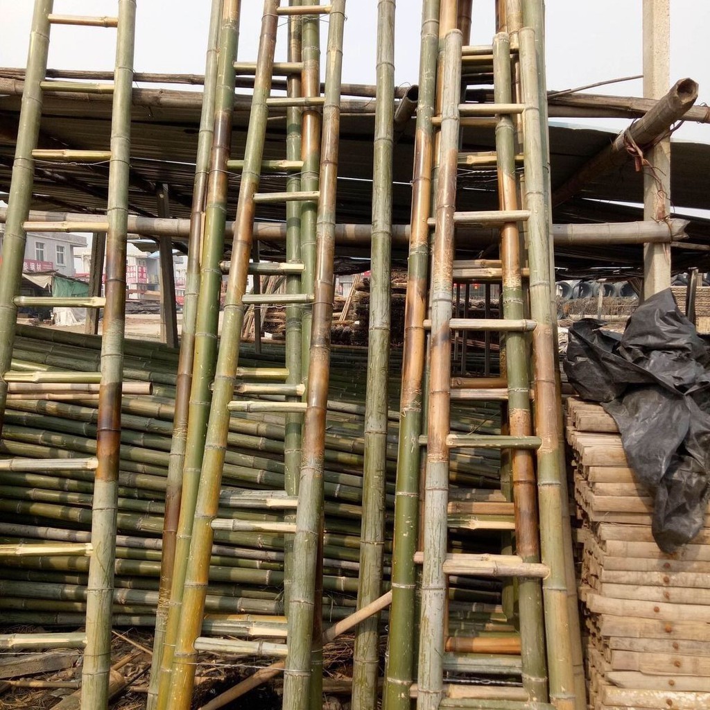 竹梯子2米到3米4米5米6米7米絕緣家用工程電力直梯梯子幼兒園竹梯 蝦皮購物