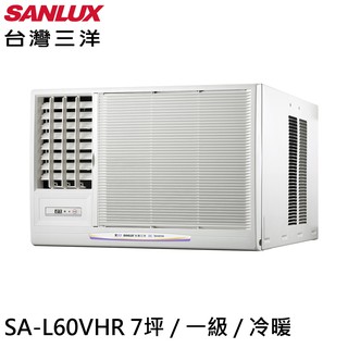 SANLUX臺灣三洋7坪R32一級變頻窗型冷氣冷暖空調SA-L60VHR/SA-R60VHR 大型配送