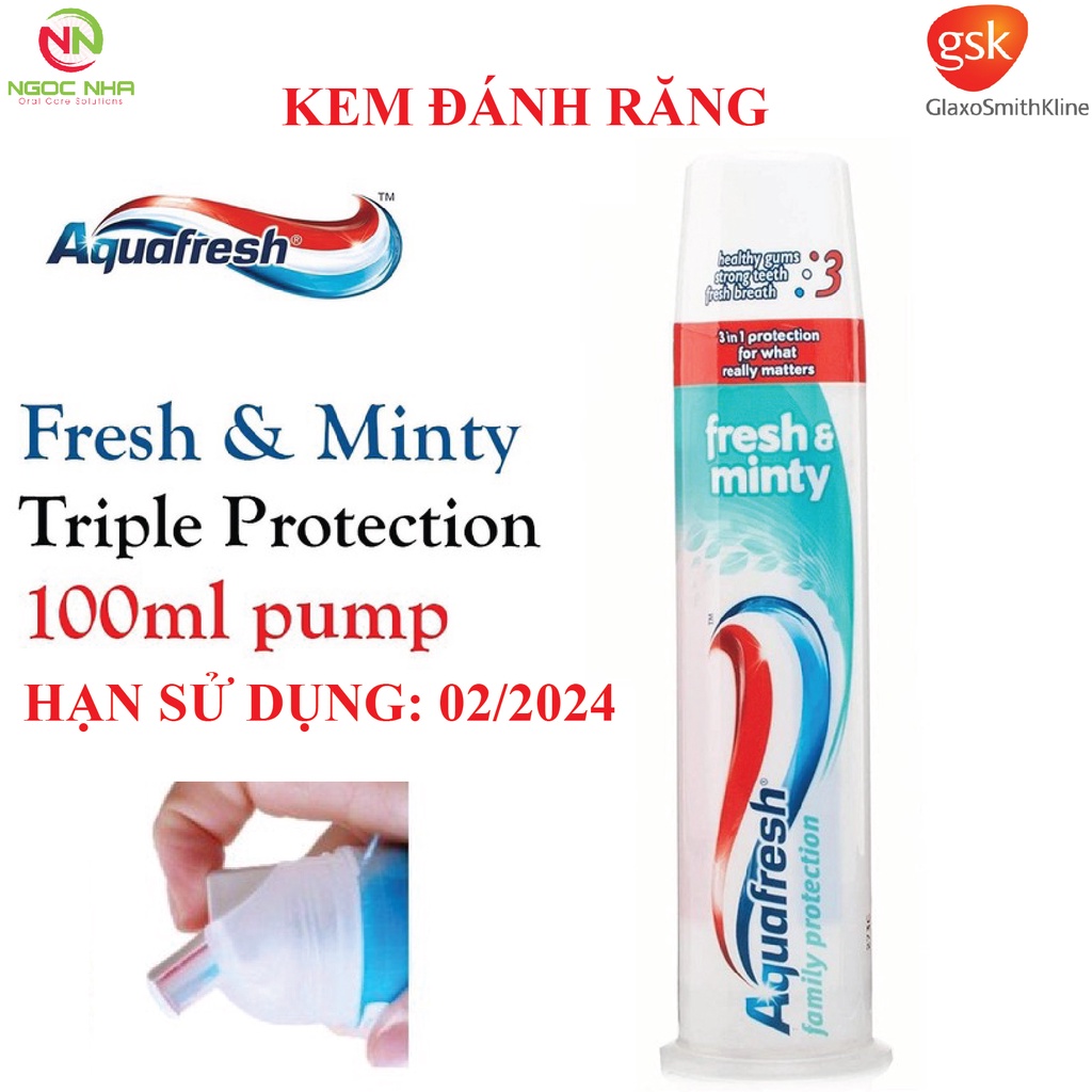 Aquafresh 家庭保護清新薄荷牙膏牙膏 100ml