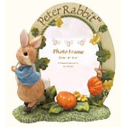 比得兔南瓜橢圓形相框彼得兔相框禮品仿陶瓷poly擺飾4x6相框Peter Rabbit【玫瑰物語-生活藝術專賣店】