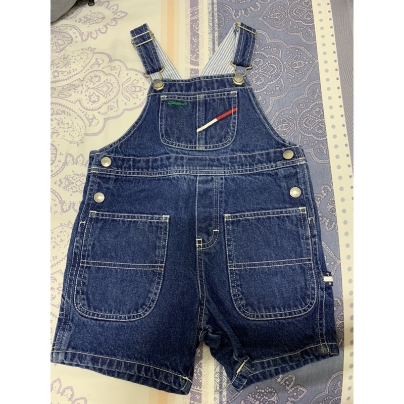 少穿 正品 Tommy Hilfiger 牛仔褲 吊帶褲 短褲 4歲 深色 小童 小孩