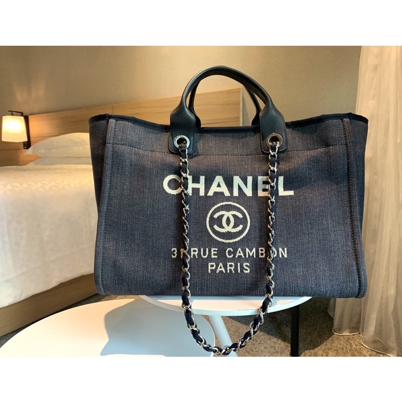 香奈兒Chanel沙灘包藍色牛仔海灘包DeauvilleBag