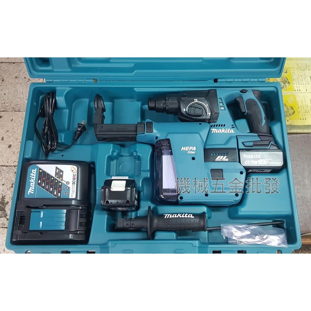 *機械五金批發*全新 makita 牧田 DHR242RGEV 18V 6.0A充電式無刷免出力四溝電鑽 三用型