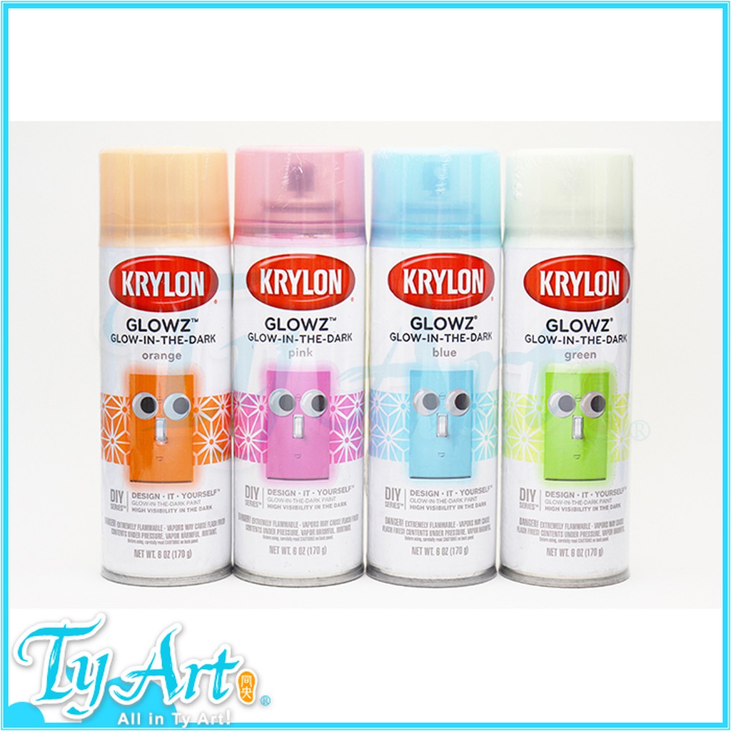 同央美術網購 美國 Krylon 3150 夜光漆「粉、橘、綠、藍」四色