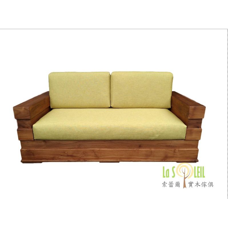 幸福家實木傢俱 全柚木箱型沙發 ,雙人座 2人座 含坐墊, 另有 1,2,3 L 型款式(SOFA 4 2人座)