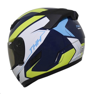 THH 安全帽 TS-80N VISION 藍黃白 透氣 全拆洗 抗UV 內墨鏡 雙D扣 全罩《淘帽屋》