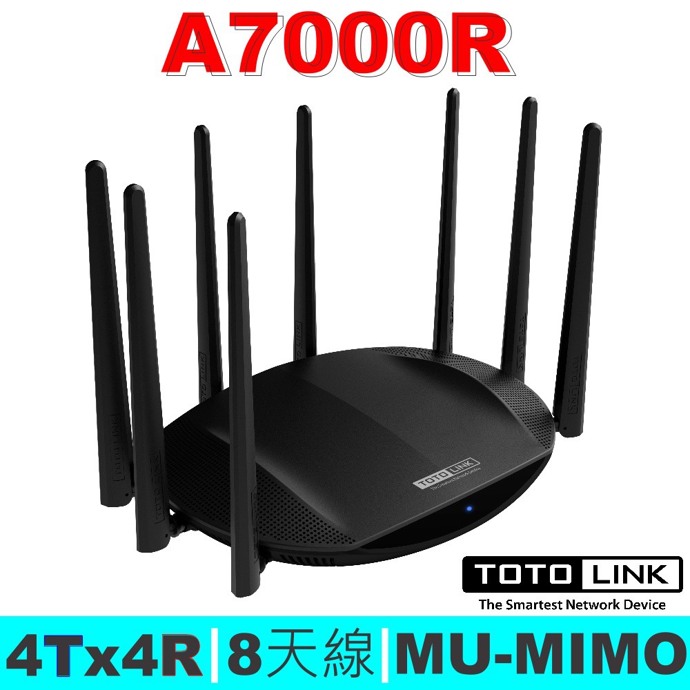 TOTOLINK A7000R WiFi分享路由器 wifi分享器 AC2600 8支高增益天線 4T4R 全GIGA埠