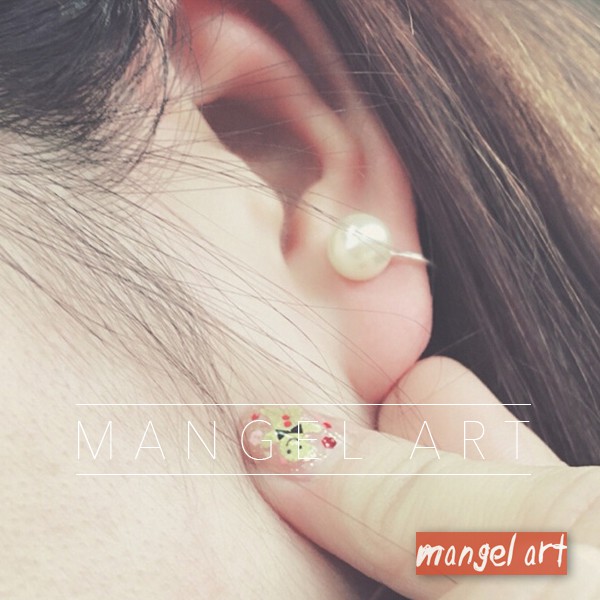 [mangel art] 韓版珍珠耳夾 耳骨夾式耳環 無耳洞耳環夾式耳環 優雅氣質甜美