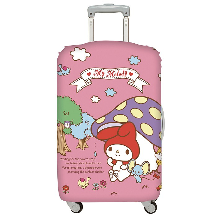 LOQI行李箱外套【三麗鷗美樂蒂 蘑菇】行李箱保護套、防刮、高彈力