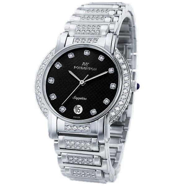 ROSDENTON 勞斯丹頓 男 藝術之家 晶鑽時尚腕錶-黑/銀(2831MBB-D1)