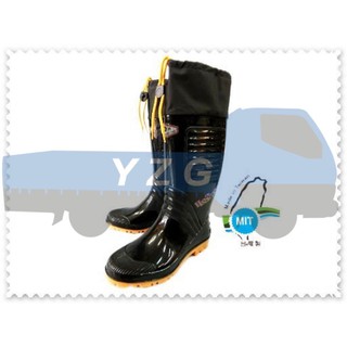 百振江-男款 車皮 長筒 高筒 膠鞋 雨鞋 雨靴 防水靴 (台灣製造/9307/黑)