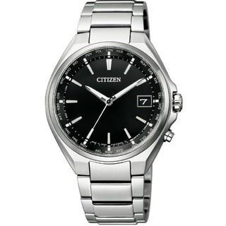 CITIZEN 星辰錶 CB1120-50E GENT'S 光動能電波鈦金屬腕錶 /銀x黑 38mm