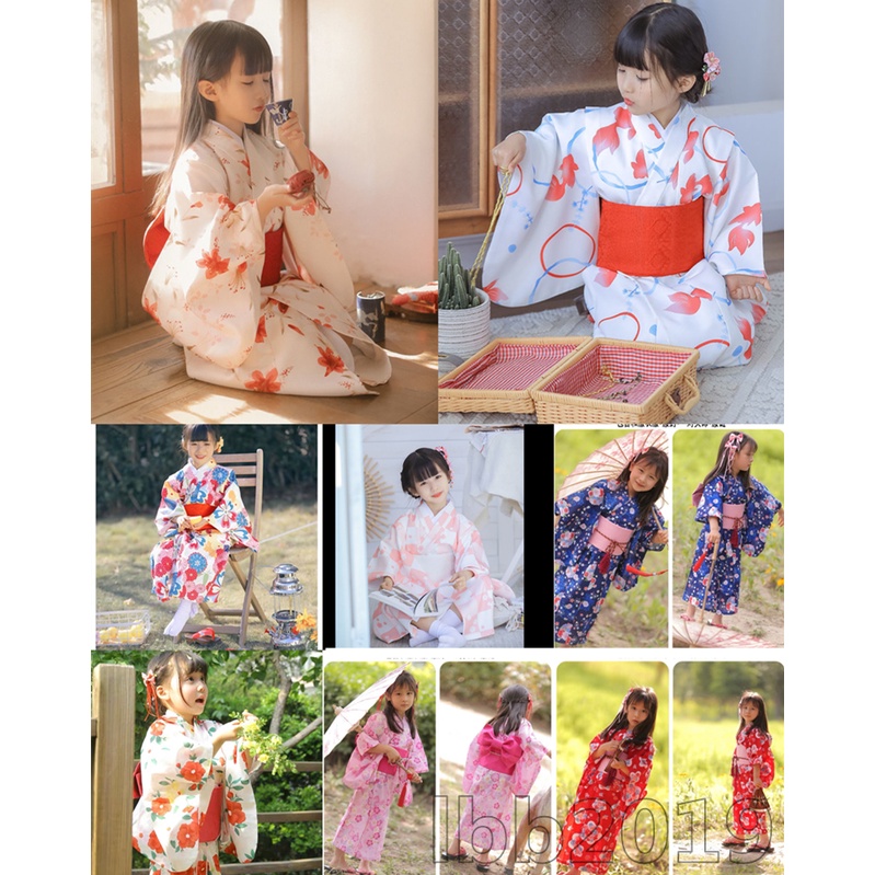 ㍿ 和服 和服浴衣 女童和服 日本花火大會 高品質兒童和服 日式和風櫻花和服童裝