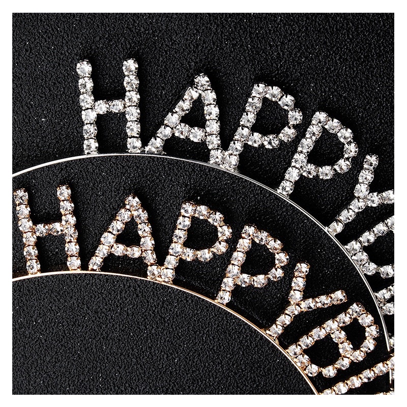 麋鹿氣球🎈「現貨在台」水鑽生日字母髮箍-派對字母生日快樂頭飾裝飾氣氛佈置生日帽
