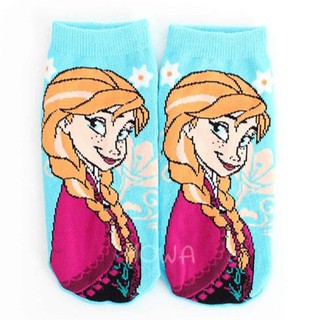 【Disney迪士尼】冰雪奇緣直版襪22-24cm (安娜花朵)《泡泡生活》