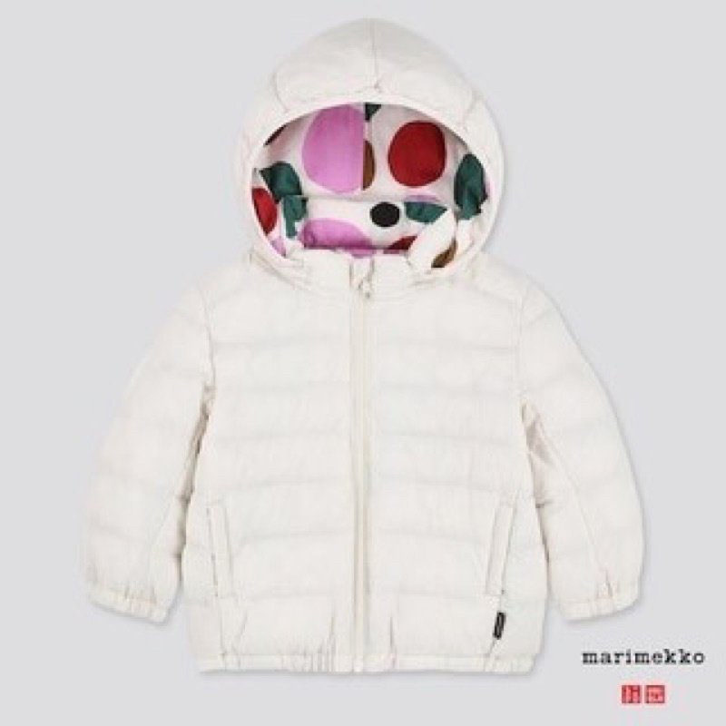 （已保留）［全新］Uniqlo Marimekko 絕版童裝 輕暖空氣連帽外套 羽絨外套 80cm