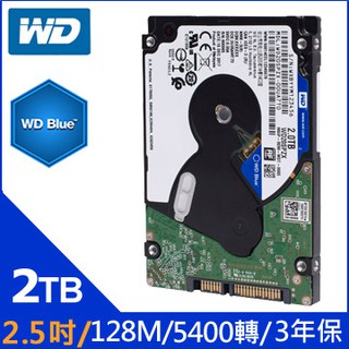 【MR3C】含稅附發票 WD威騰 藍標 2TB 2T WD20SPZX 2.5吋SATA硬碟 7mm