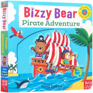 「送音頻」Bizzy Bear:Pirate Adventure 互動式繪本 推拉書 操作書 海盜船 英文原版幼兒繪本