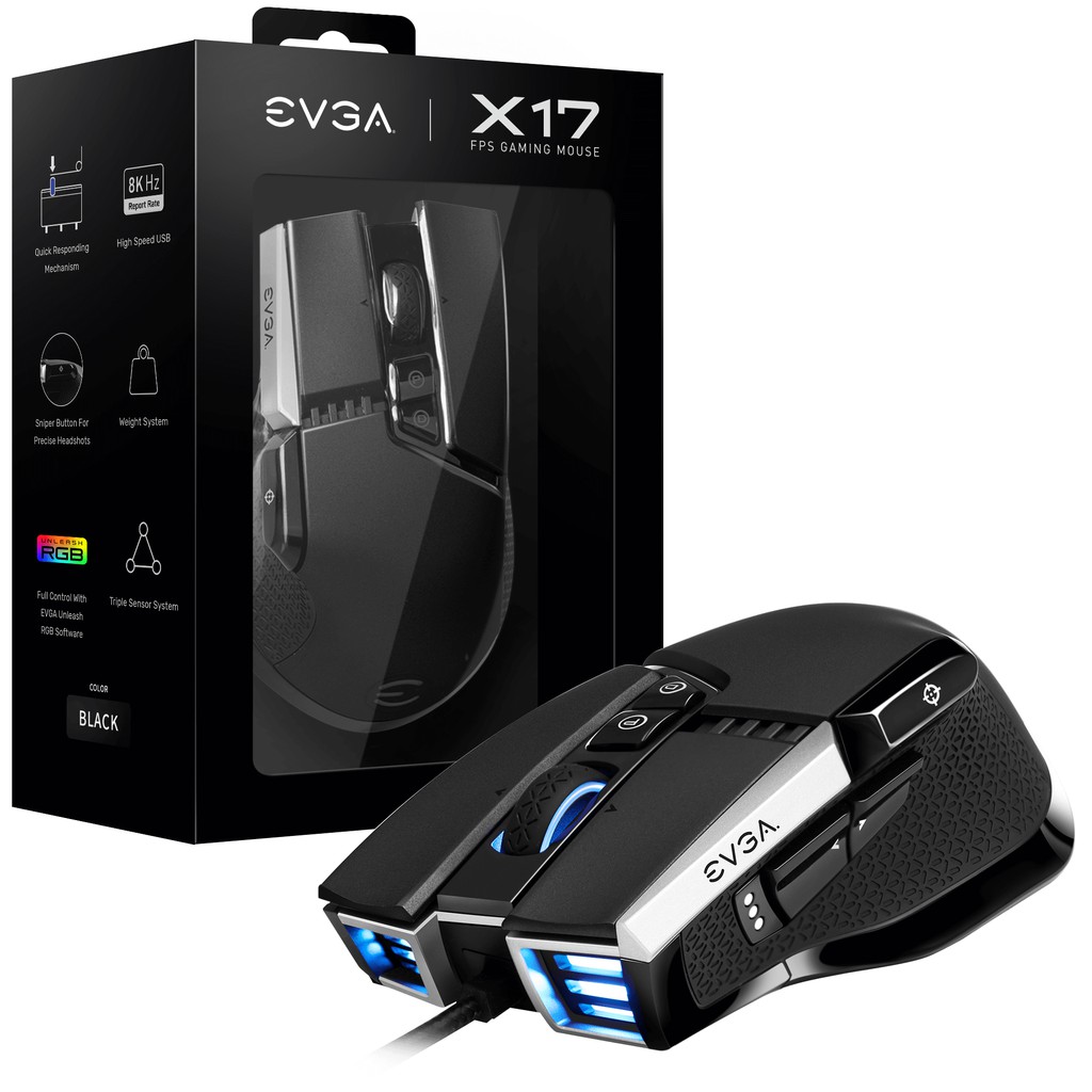 EVGA 艾維克 X17 有線 RGB 16000Dpi 砝碼配重 滑鼠 全新未拆 便宜賣