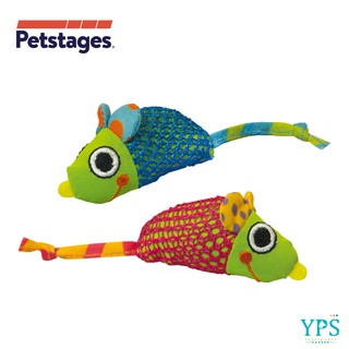 美國 Petstages 327 健齒網狀鼠 (2入) 貓草 貓薄荷 帆布 磨爪 撲抓 寵物玩具 貓玩具