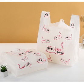 ♥現貨♥貓咪袋 白色袋 烘培袋 服飾手提袋 背心手提袋 包裝袋 塑膠手提袋 薄手提袋 補習袋 糖果袋