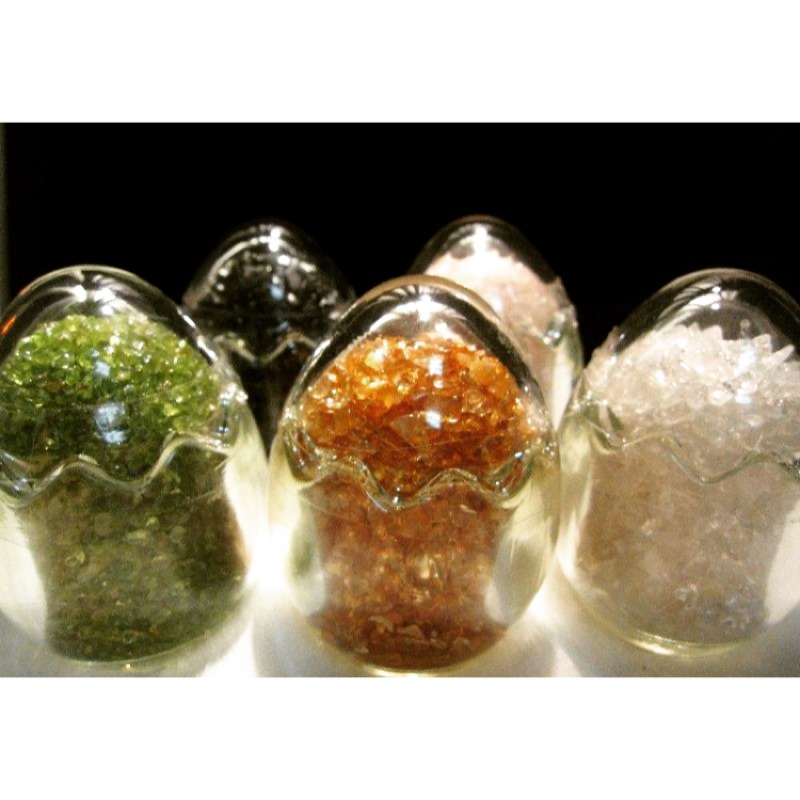 五色水晶小型聚寶蛋**玻璃瓶💛招財聚寶蛋💛開運擺件 水晶碎石