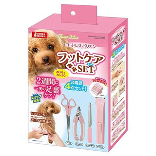 日本Marukan《寵物修剪組合包 MK-DP-385》電動剪毛器/修毛剪刀/指甲刀/搓刀 四件組 寵物美容『WANG』