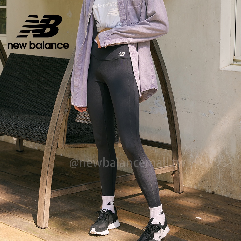 【New Balance】 NB 側邊色塊緊身褲_女性_黑色_WP11218AAG