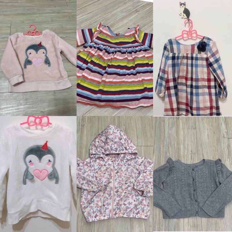 ❤️品牌童裝GAP carter’s H&amp;M uniqlo lativ NETbaby 格子上衣 幼兒防風外套蝴蝶 企鵝