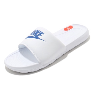 Nike 拖鞋 Victori One Slide 白 藍 Q彈中底 男鞋 女鞋 基本款【ACS】 CN9675-102