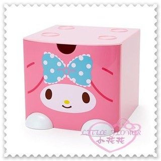 ♥小花花日本精品♥Hello Kitty 美樂蒂Melody單抽收納盒桌上置物盒小物盒飾品盒積木盒大L號(預購)