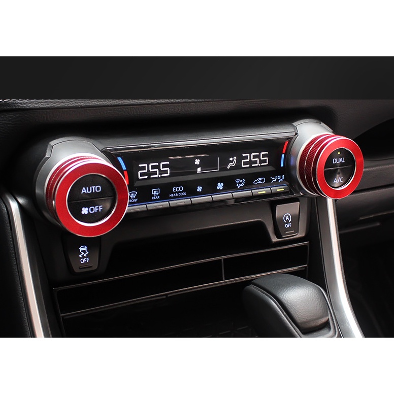 豐田 TOYOTA Rav4 5代  空調冷氣旋鈕飾蓋 旋鈕飾蓋 冷氣旋鈕 銀色 黑色 紅色 保護 亮片貼 內飾 冷氣