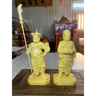 【東天佛俱】黃楊木周倉關平 周倉將軍 關平太子 關公護法 3寸6 小神像 小神尊 小神明 神像木雕 供奉擺件
