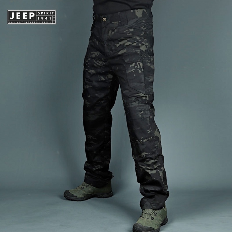 Jeep SPIRIT 1941 ESTD 城市戰術工裝褲經典戶外徒步旅行軍戰術跑步褲迷彩軍用多口袋