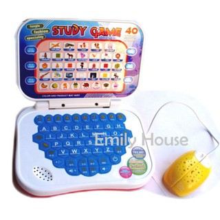 【艾蜜莉生活館】兒童電腦學習機附滑鼠/中英文語言學習機/兒童筆電玩具/音樂小筆電/益智/玩具英文學習筆電+滑鼠帶音樂