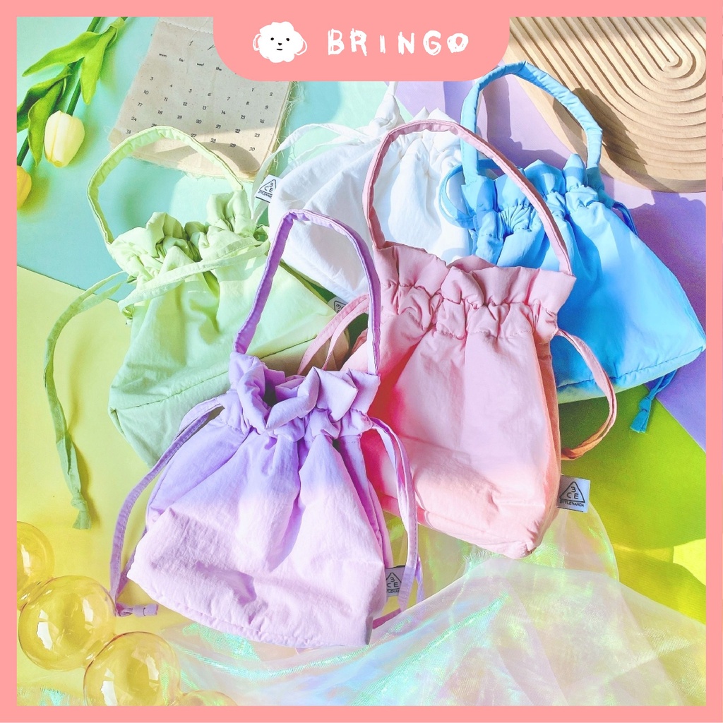 【BRINGO】3CE 棉花糖水桶包 雲朵化妝包 化妝包 PADDED BUCKET BAG 雲朵 水桶包 糖果色
