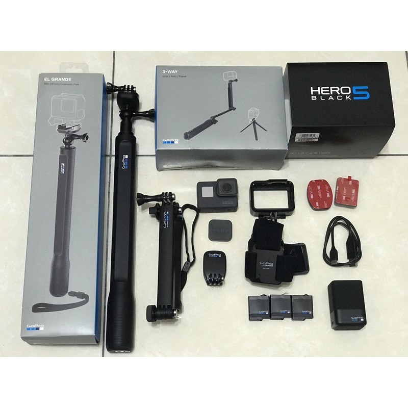 《二手》二手GoPro hero5 black 含全配件 自拍桿 自拍棒 三向多功能手持自拍桿 原廠電池3顆