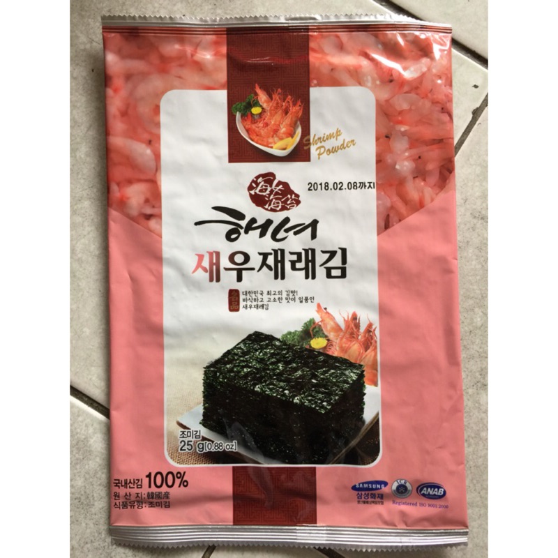 韓國三星海女海苔⋯超級好吃，不油膩（鮮蝦口味）