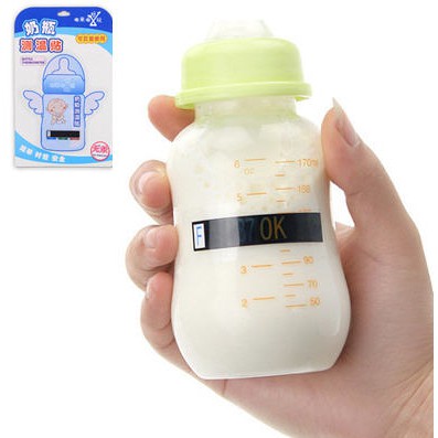新手媽媽的好幫手--奶瓶溫度計 寶寶奶瓶測溫貼 液晶感溫卡 奶瓶測溫計