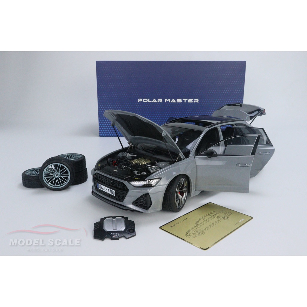 【模例】Polar Master 1/18 Audi RS6 Avant (C8) 合金全可開 納多灰