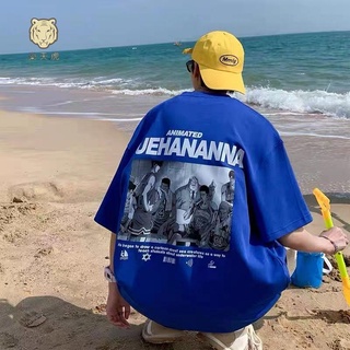 免運★樂天虎☀100%純棉T恤短袖男 男生衣著 圓領T恤潮流寬松上衣港風休閑素色半袖大尺碼美式高街情侶ins字母印花