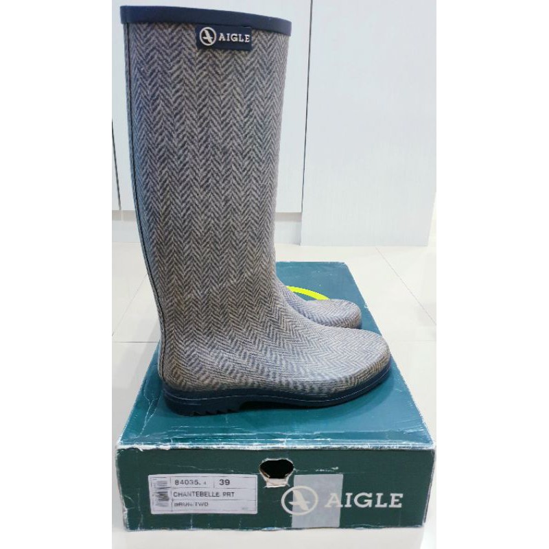 正版公司貨 台灣專櫃 AIGLE EU 39號 CHANTEBELLE 法國製 橡膠雨靴 雨鞋 雨靴