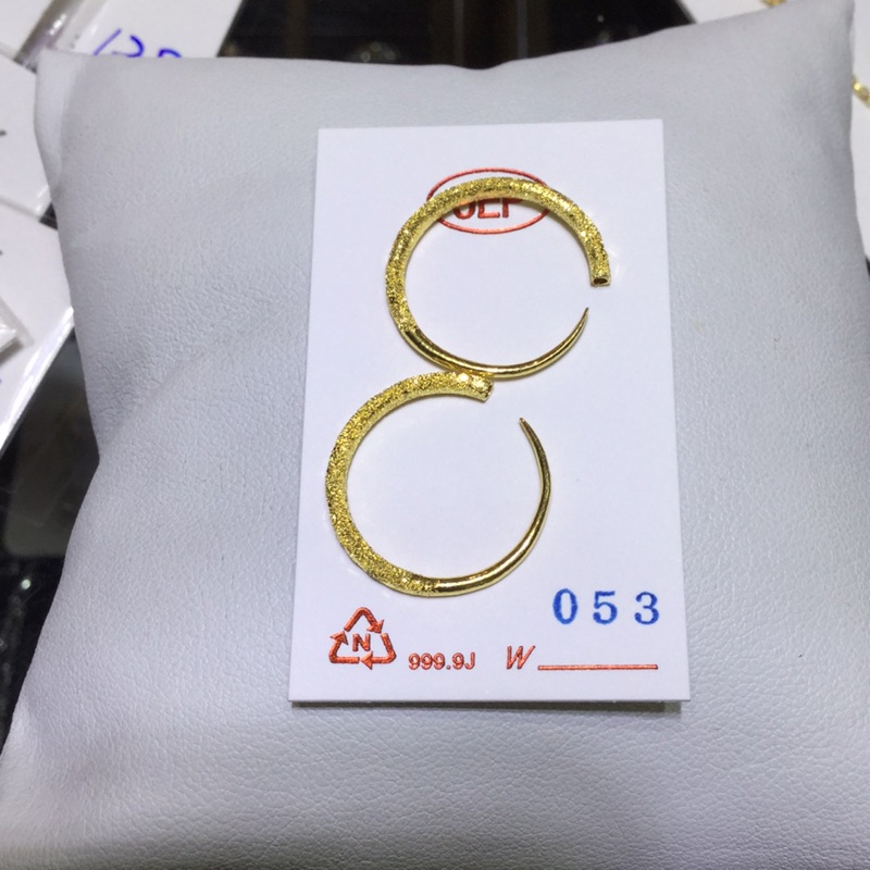 純金9999 斗圈黃金時尚耳環0.54重 元山珠寶 熱賣